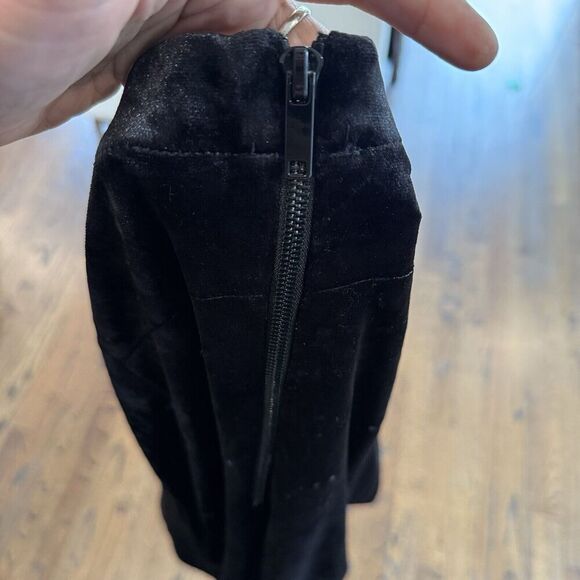 Good American Black Velour Pants Disco Boss Skinny Womens 2XL 6 Velvet 1615 NWOT - Picture 11 of 11